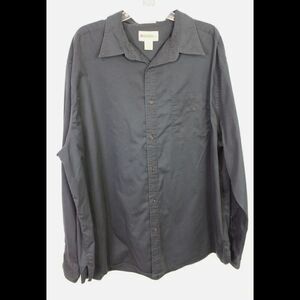 GANDER MTN NAVY BLUE LONG SLEEVE BUTTON FRONT POCKET MEN'S SIZE 2XL SHIRT